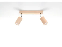 Sollux Lighting Doppio Faretto Incasso Luce Legno Naturale GU10 Foco empotrado Twin Madera Natural GU10 Marru00f3n Outlet