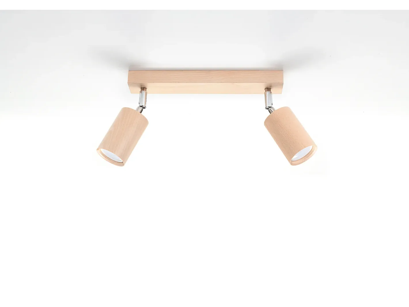 Sollux Lighting Doppio Faretto Incasso Luce Legno Naturale GU10 Foco empotrado Twin Madera Natural GU10 Marru00f3n Outlet