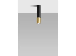 Clearance Sollux Lighting Downlight a plafone Flush Light Nero, Oro GU10 Downlights de superficie Flush Light , Dorado GU10 Negro