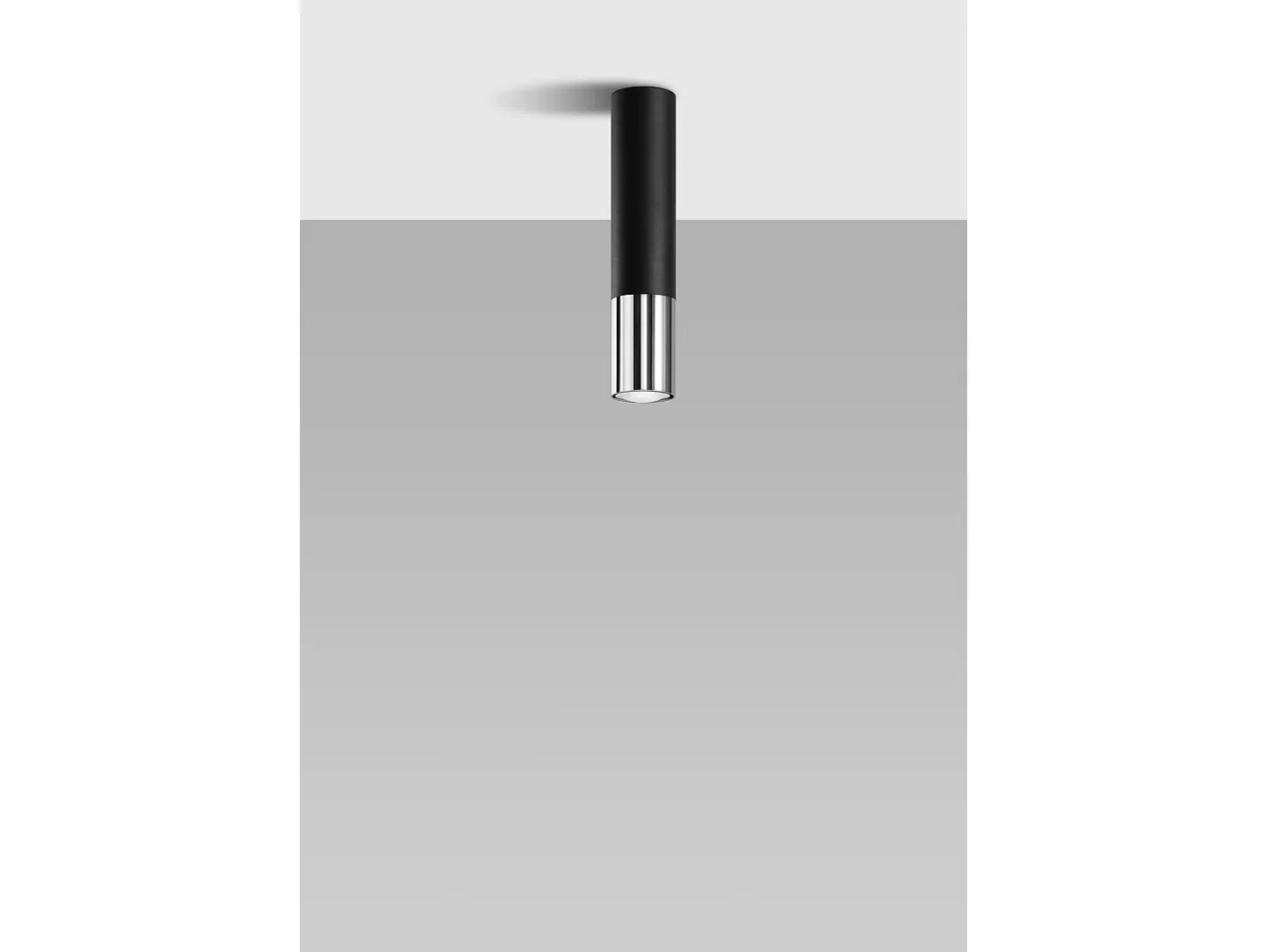 Sollux Lighting Plafón-Downlight a plafone Flush Light Nero, Cromo GU10 Downlights de superficie Flush Light Negro, Cromado GU10 Gris