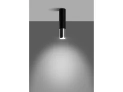 Sollux Lighting Plafón-Downlight a plafone Flush Light Nero, Cromo GU10 Downlights de superficie Flush Light Negro, Cromado GU10 Gris