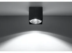 Sollux Lighting Plafón-Downlight a plafone Square Flush Light Nero GU10 Focos empotrables de superficie Foco empotrado cuadrado GU10 Negro