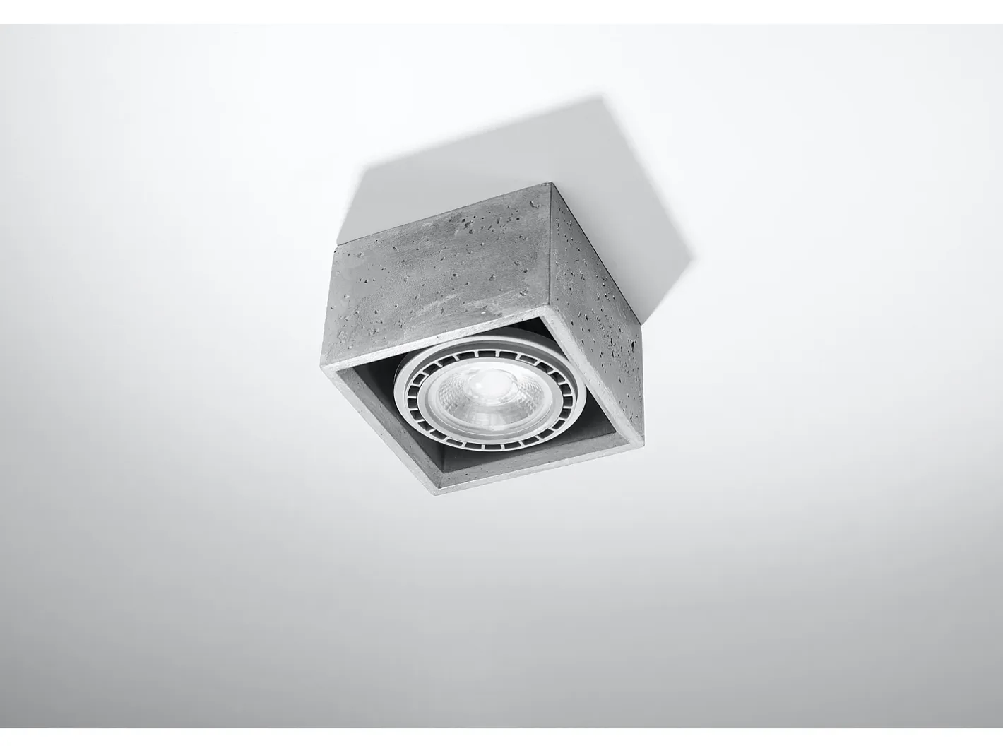 Sollux Lighting Plafón-Downlight a plafone Square Incasso grigio chiaro GU10 Focos empotrables de superficie Cuadrados Empotrar Claro GU10 Gris