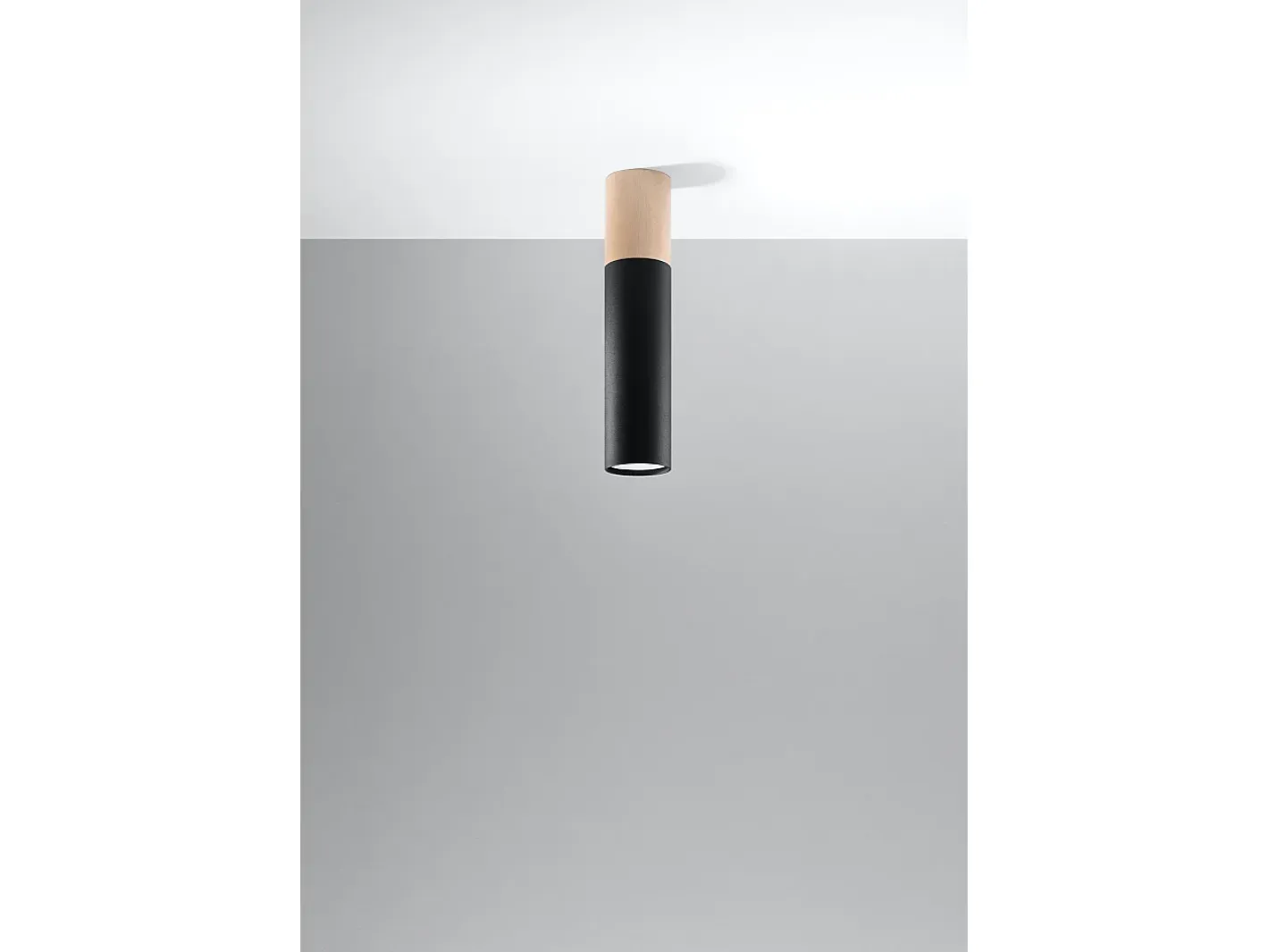 Sollux Lighting Plafón-Downlight da superficie Flush Light Nero, legno naturale GU10 Focos empotrables de superficie Flush Light , Madera natural GU10 Negro