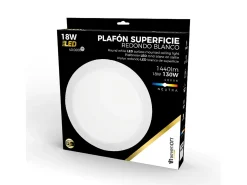 7H SEVENON Plafón-Downlight LED de Superficie Redondo 18W 1440lm Ø22,5cm 4000K 40000H 7hSevenOn Blanco
