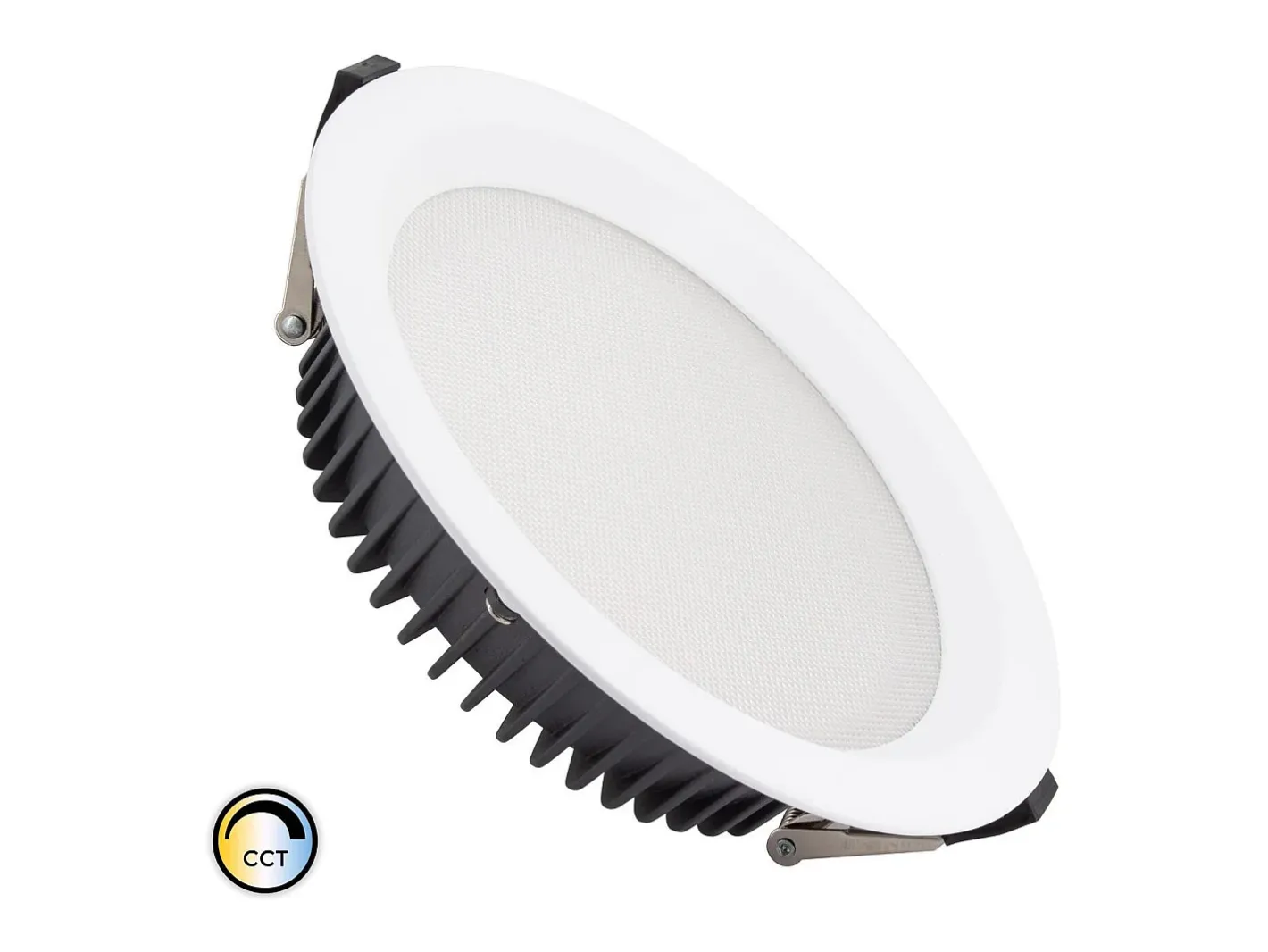Ledkia Iluminación Exterior-Downlight LED 40W Circular AERO 130 lm/W Microprismático CCT Seleccionable Corte Ø 200 mm 3000K - 4000K - 6000K Seleccionable (Cálido-Neutro-Frío) Multicolor