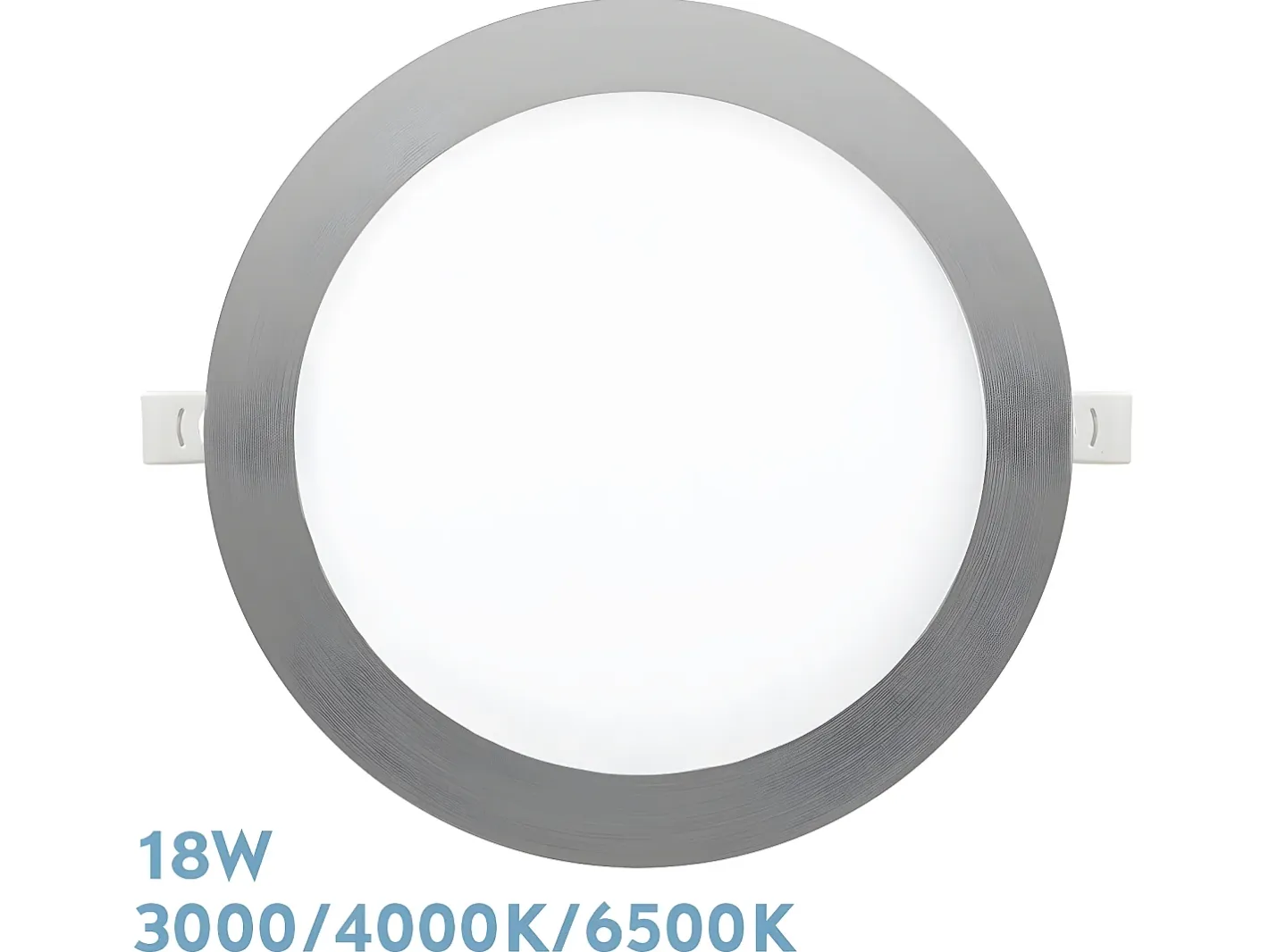 New AKUNADECOR Downlight Redondo Modelo Silex Led Niquel 18w 3000-4000-6500k Plateado
