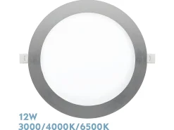 AKUNADECOR Iluminación Exterior-Downlight Silex Niquel 12w 3000-4000-6500k Redondo Led Plateado