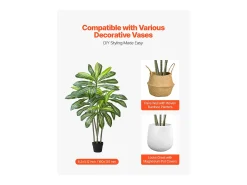 Discount Dracaena Artificial SucceBuy, 1,5 m, Planta Artificial Tropical en Maceta Blanca, Falso Árbol Tropical, Planta Falsa Hojas Polietileno para Salón, Oficina Verde