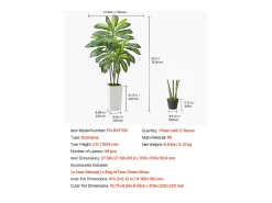 Discount Dracaena Artificial SucceBuy, 1,5 m, Planta Artificial Tropical en Maceta Blanca, Falso Árbol Tropical, Planta Falsa Hojas Polietileno para Salón, Oficina Verde