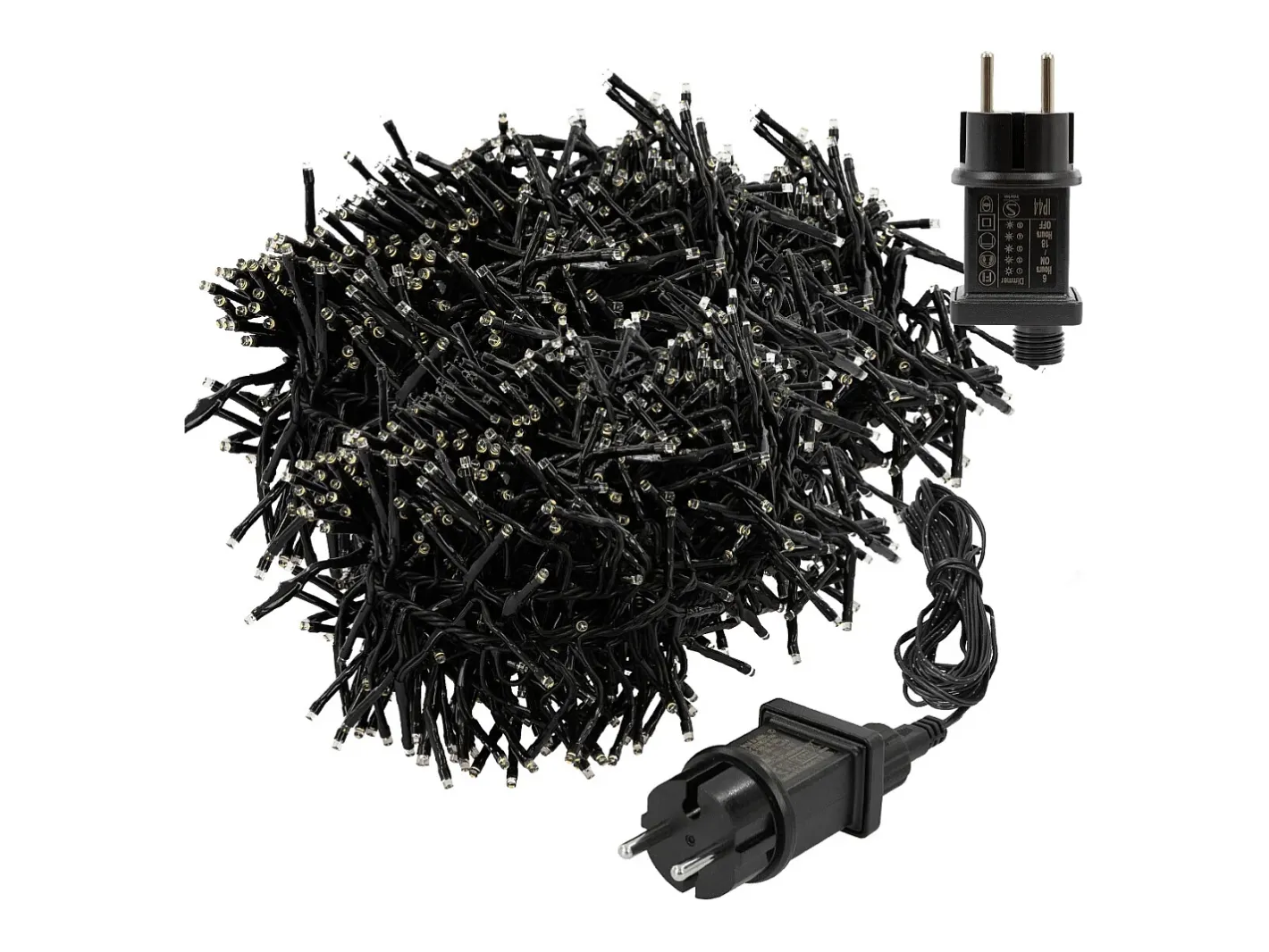 Outlet ECD Germany Luces navideñas 2016 LEDs 14,5m blanco cálido guirnalda luminosa impermeable interior/exterior IP44 iluminación para árbol de navidad Verde