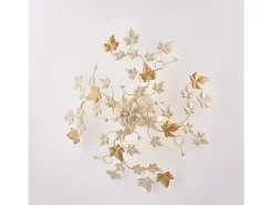 Edera - Lámpara de techo marfil con cristal de strass y acabado oro antiguo, 4 luces Ø60 cm Dorado Clearance