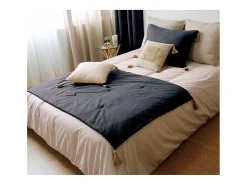 Discount ENJOY HOME Edredón Panama con borlas de yute Gris antracita