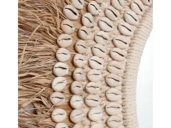Clearance Bazar Bizar El Espejo Raffia Cowrie - Blanco Natural Multicolor