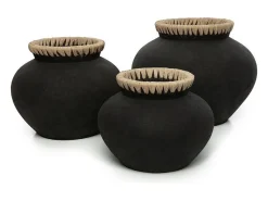 Bazar Bizar Jarrón-El Jarrón Styly - Natural - L Negro