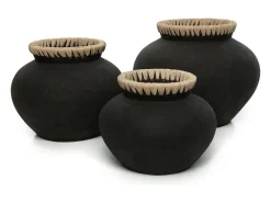 Bazar Bizar Jarrón-El Jarrón Styly - Natural - L Negro