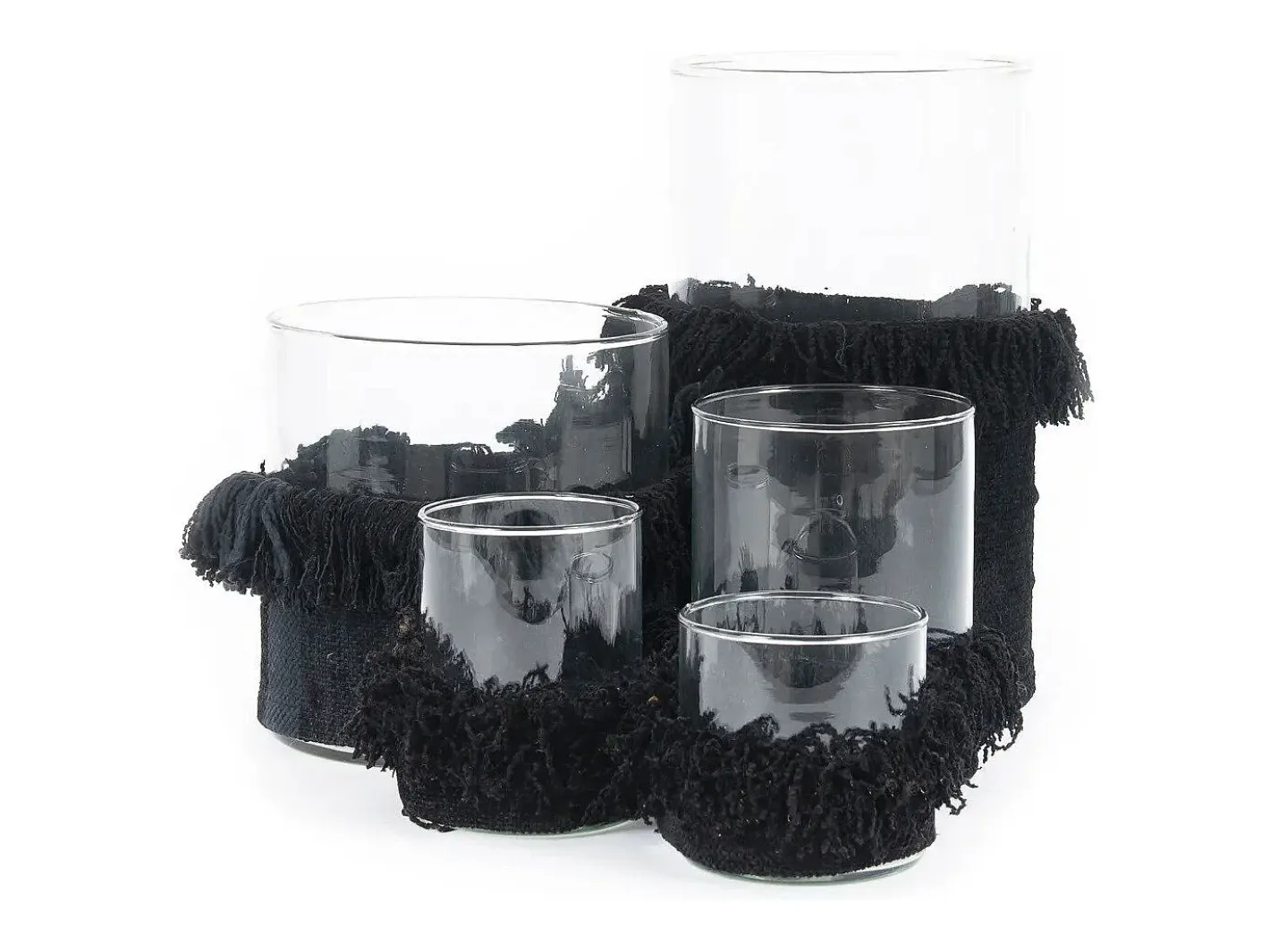 Bazar Bizar Portavelas Y Vela-El Portavelas Oh My Gee - Terciopelo - XXL Negro