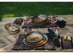 Online Bazar Bizar El Set de 4 Manteles Individuales Oh My Gee - Negro Cobre Multicolor
