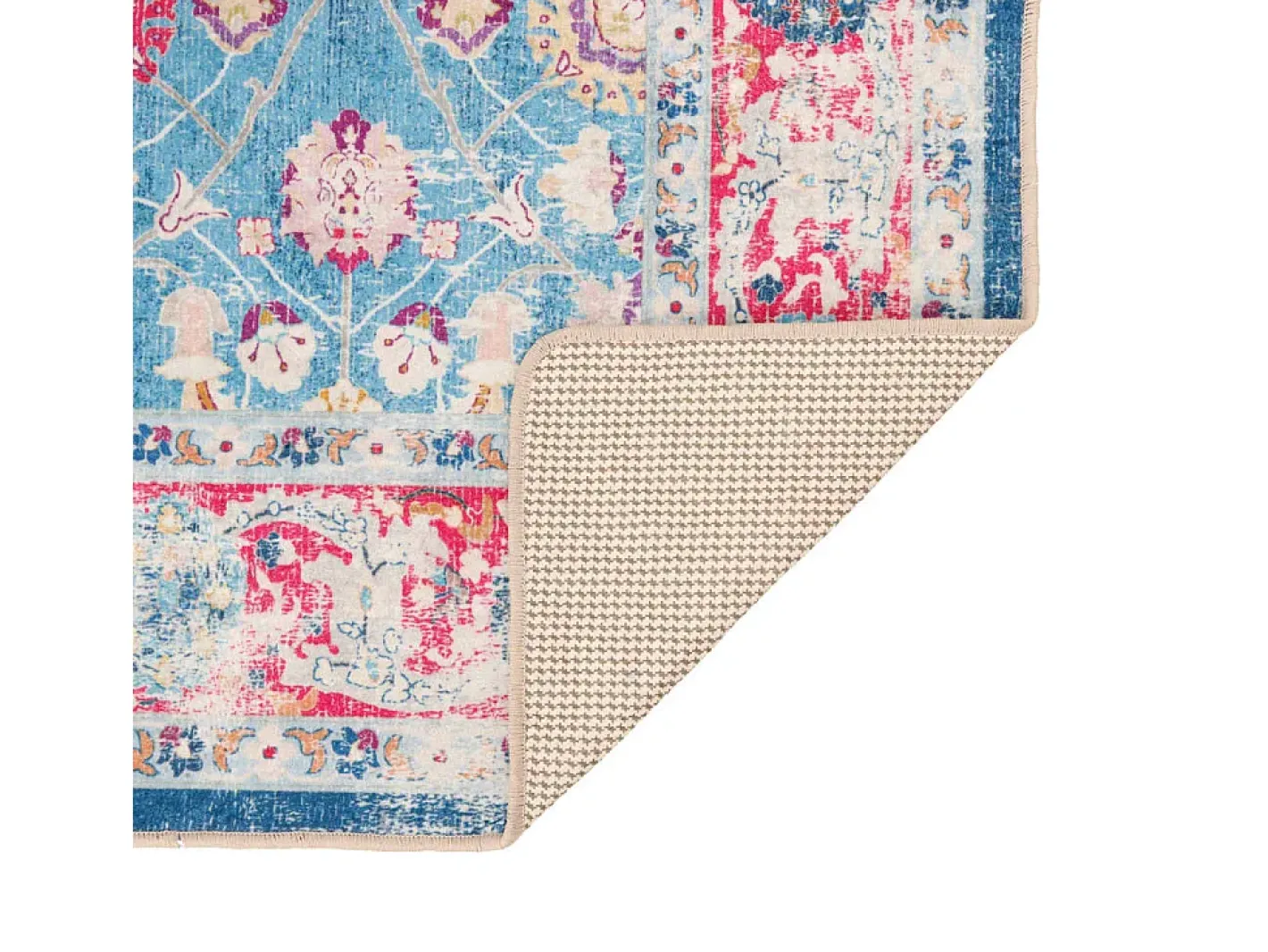 Garden Furniture Elsje Alfombra lavable antideslizante multicolor 160x230 cm Azul Discount
