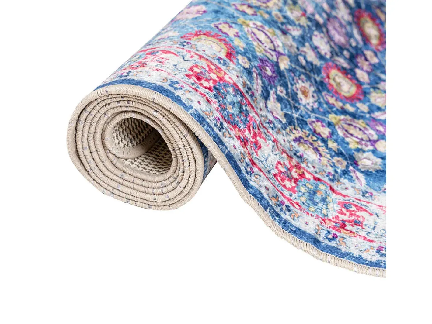 Garden Furniture Elsje Alfombra lavable antideslizante multicolor 160x230 cm Azul Discount