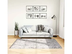 Garden Furniture Alfombra De Salón-Elsje Alfombra lavable antideslizante multicolor 120x180 cm Gris