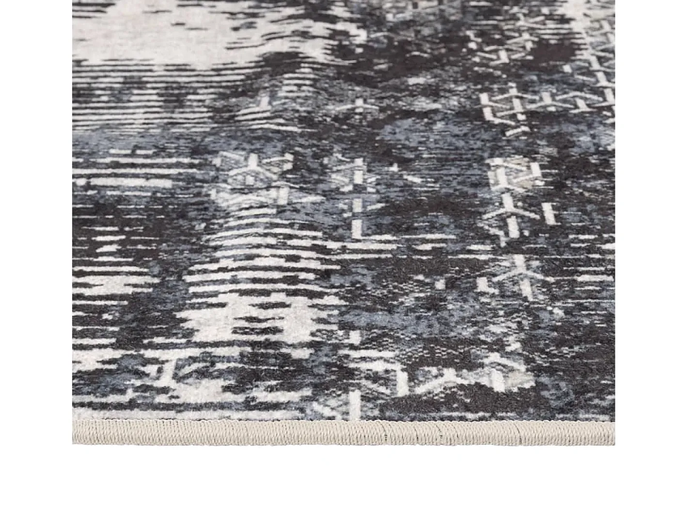 Garden Furniture Alfombra De Salón-Elsje Alfombra lavable antideslizante multicolor 80x300 cm Gris