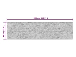 Garden Furniture Alfombra De Salón-Elsje Alfombra lavable antideslizante multicolor 80x300 cm Gris