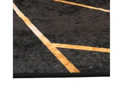 Garden Furniture Elsje Alfombra lavable antideslizante y dorado 120x180 cm Negro Discount