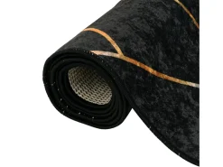 Garden Furniture Elsje Alfombra lavable antideslizante y dorado 120x180 cm Negro Discount