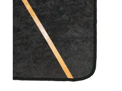 Garden Furniture Elsje Alfombra lavable antideslizante y dorado 120x180 cm Negro Discount