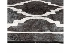 Garden Furniture Elsje Alfombra lavable antideslizante y blanco 80x150 cm Negro Clearance