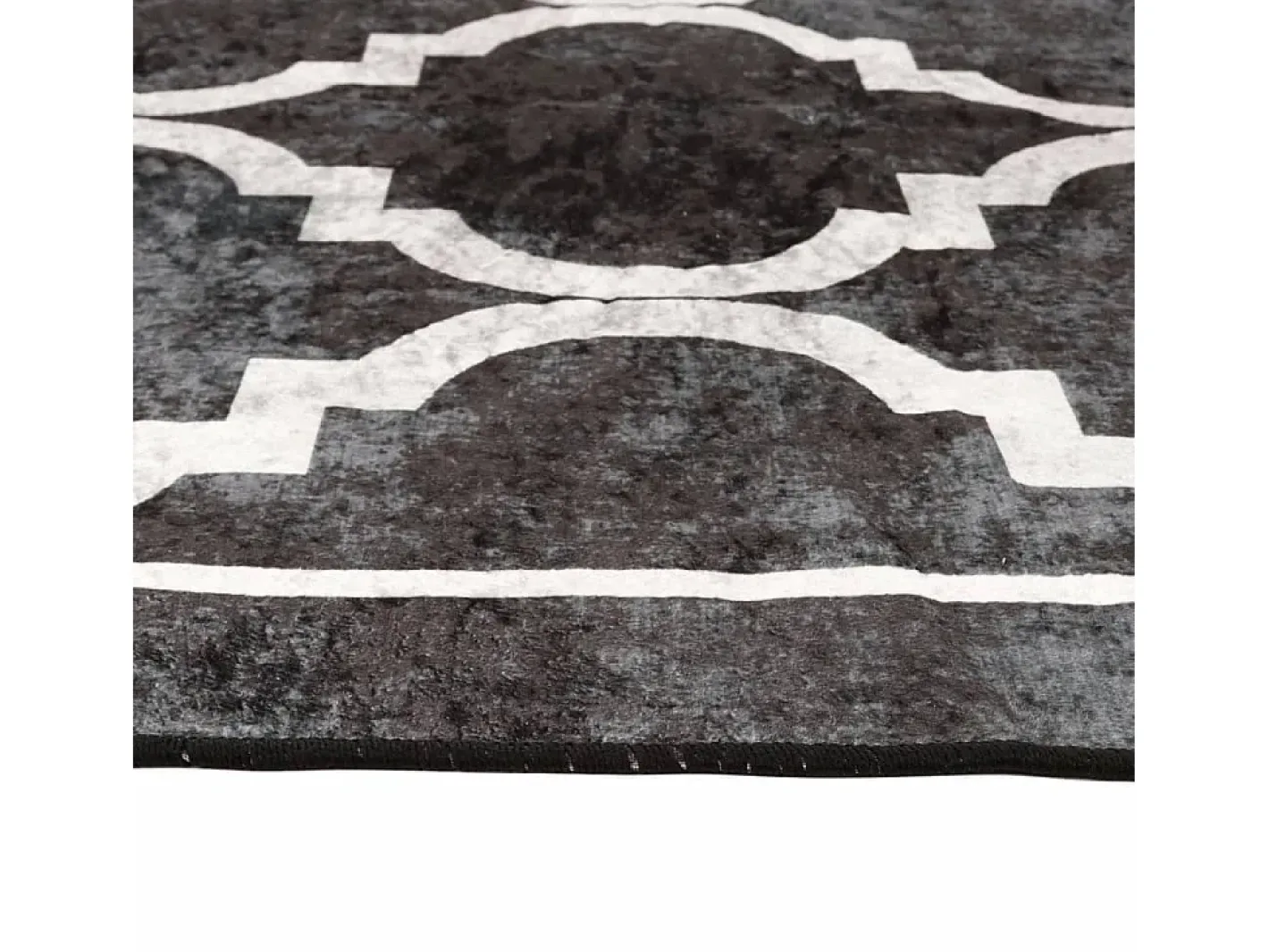 Garden Furniture Elsje Alfombra lavable antideslizante y blanco 80x150 cm Negro Clearance