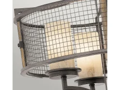 Lámpara Suspendida-Elstead Ahrendale Multi Arm Chandelier 4 Light Mesh Iron Finish, E27 Gris