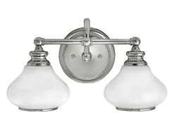 Discount Elstead Ainsley 2 ljus inomhusvägglampa polerad krom IP44, G9 Gris