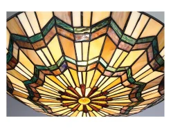 Elstead Alcott 2 Light Tiffany Flush Mount - Bronsfinish, E27 Bronce