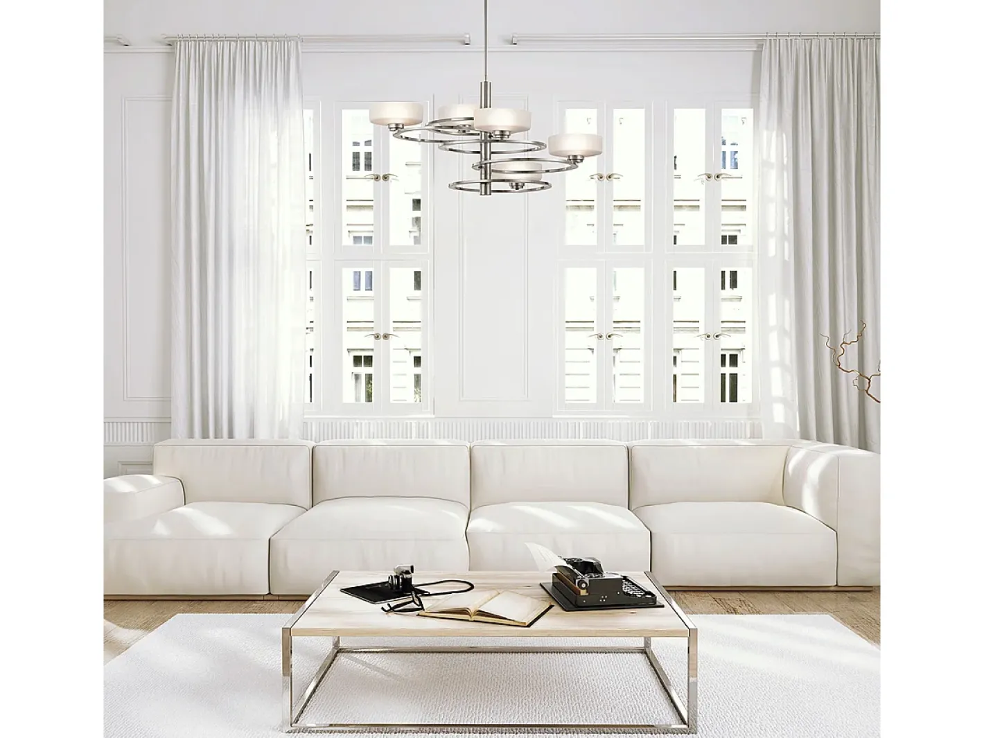 Elstead Aleeka Multi Arm Chandelier 4 Light Classic Tennfinish, G9 Gris Online