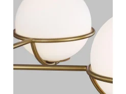 Lámpara Suspendida-Elstead Apollo 5 Light Globe Pendel, polerad mässing, G9 Camel
