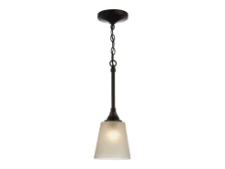 Clearance Elstead Arbor 1 Light Dome Ceiling Mini Pendel Brons, Weathered mässing, E27 Camel