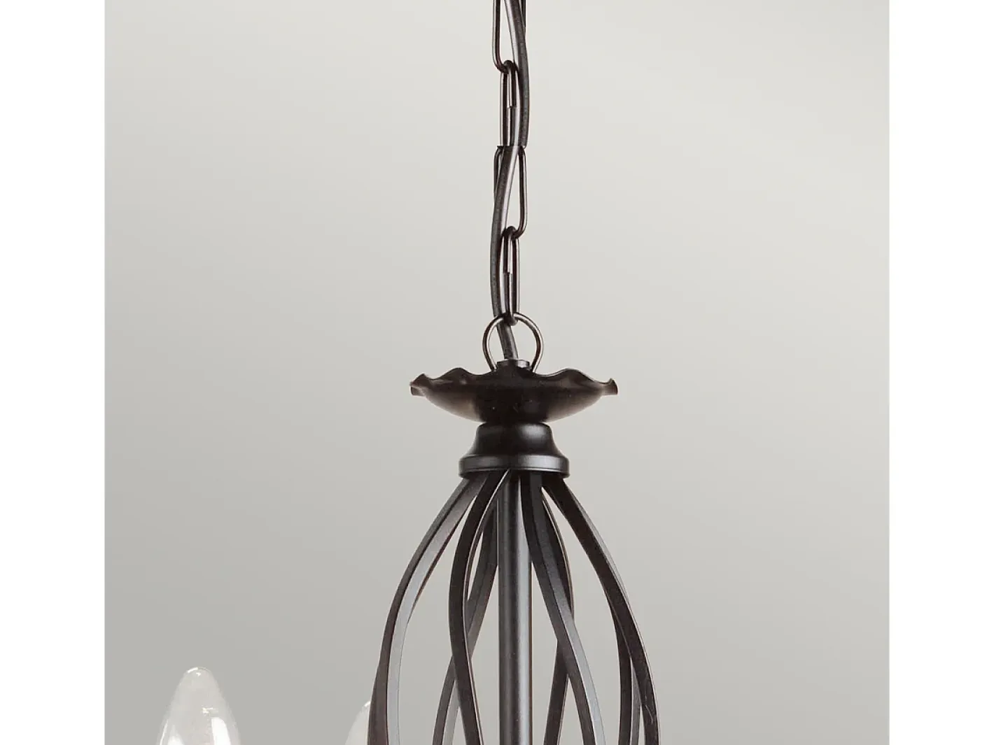 Lámpara Suspendida-Elstead Artisan Ljuskrona 3 ljussvart finish, E14 Negro