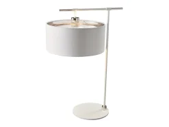 Lámpara De Mesa-Elstead Balance 1 ljus Bordslampa Vit, polerad nickel, E27 Blanco