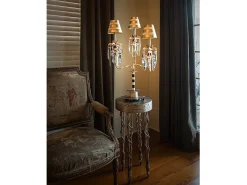 Elstead Birdland 1 ljus bordslampa svart, guld, kristall, E27 Negro Sale