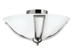 Plafón-Elstead Bolla 2 Ljus Spola Takljus Borstad Nickel, E27 Gris