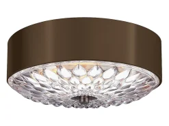 Outlet Elstead Botanic 3 ljus liten infälld taklampa mässing, E27 Camel
