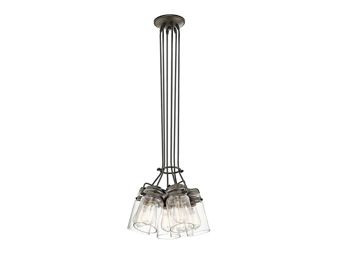 Elstead Brinley 6 Light Cluster Pendel Olde Bronze, E27 Bronce Hot