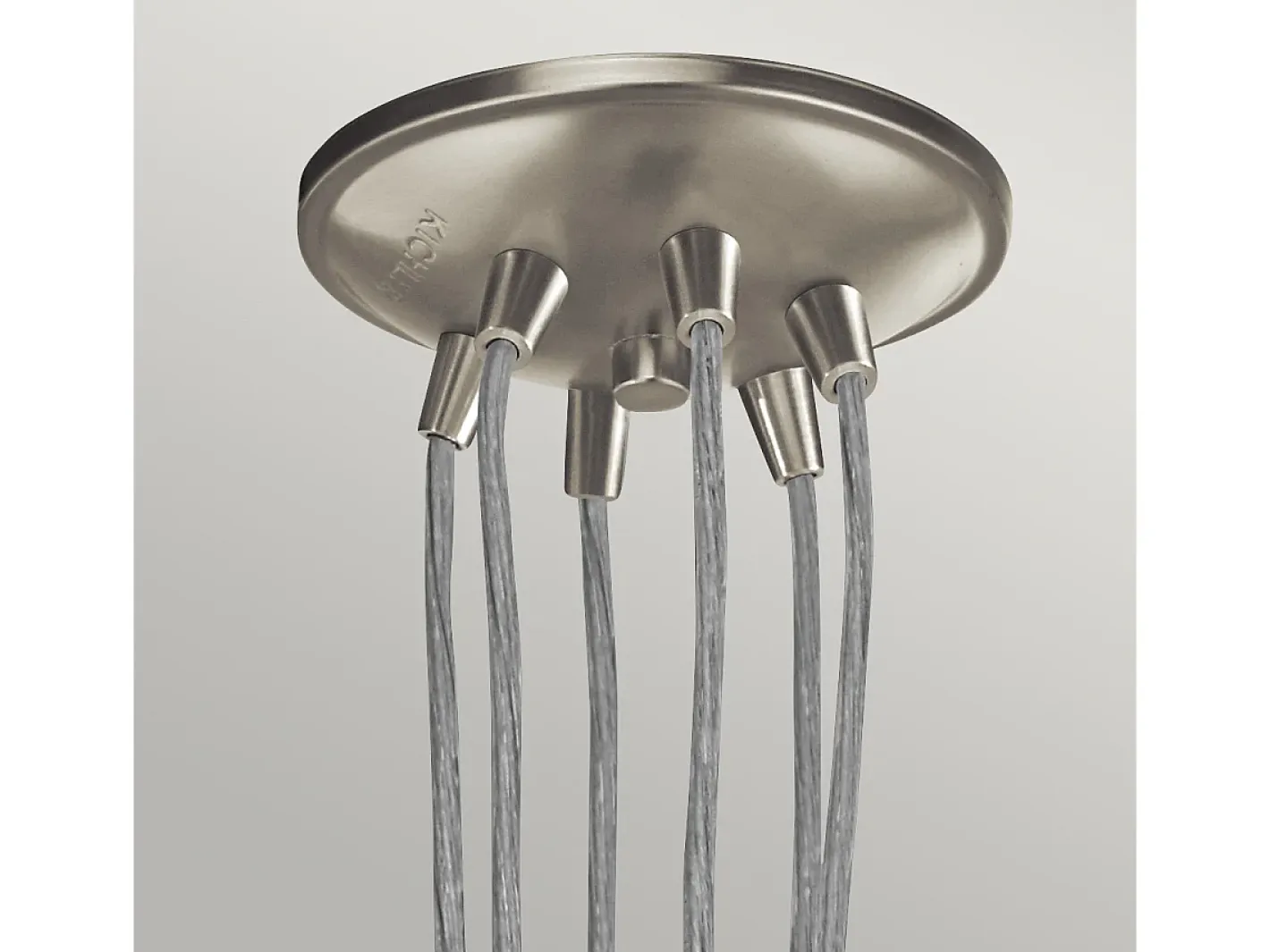 Elstead Brinley 6 Light Cluster Pendel Borstad Nickel, E27 Gris