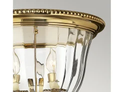 Elstead Cambridge 3 ljus infälld taklampa polerad mässing, E14 Camel New