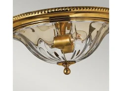 Plafón-Elstead Cambridge 2 ljus infälld taklampa polerad mässing, E27 Camel