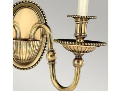 Sale Elstead Cambridge 2 ljus inomhusljus väggljus polerad mässing med skärmar, E14 Camel