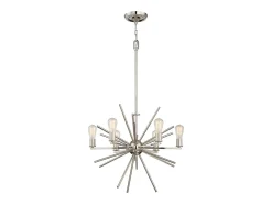 Elstead Carnegie 6 ljus ljuskrona silverfinish, E27 Plateado Online