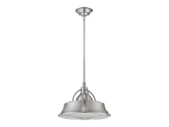 Lámpara Suspendida-Elstead Cody 2 Light Dome Takhänge Borstad Nickel, E27 Gris